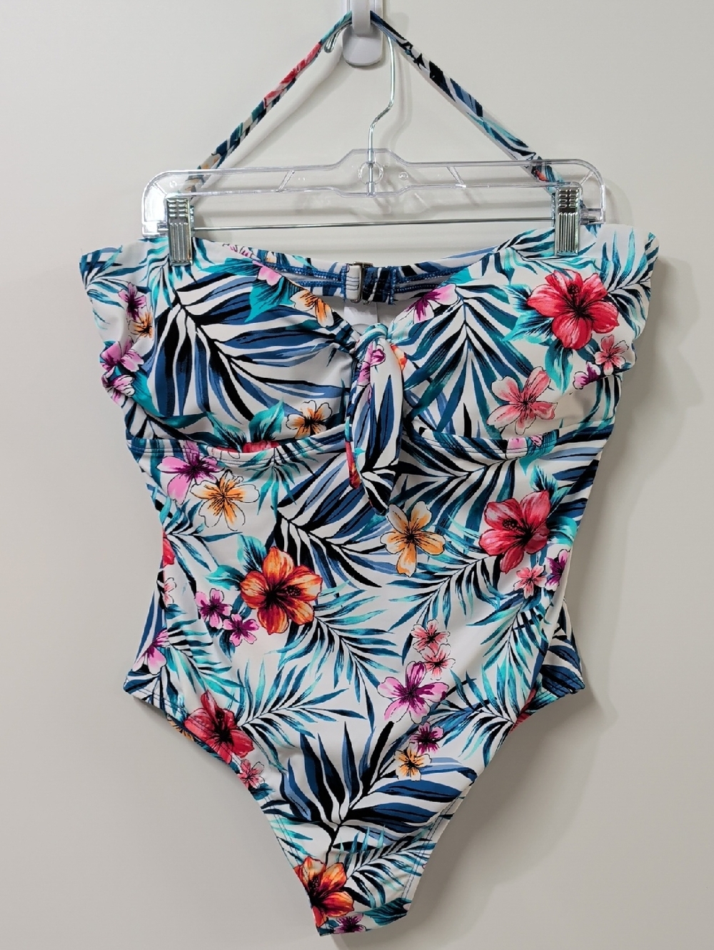 Time and Tru Floral Tropicana One-Piece Size 1X